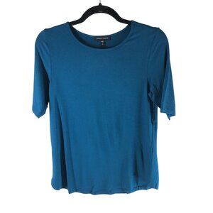 Universal Standard Womens T Shirt Top Short Sleeve Knit Stretch Blue 4XS US 00-0